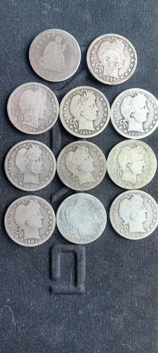 (11) BARBER 90% SILVER QUARTER LOT! SEE DESCRIPTION...