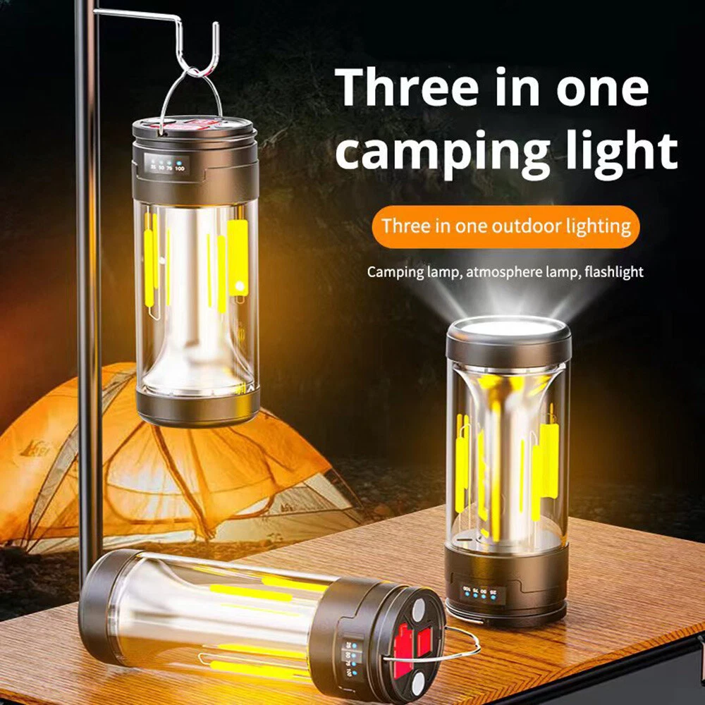 Portable Camping Lantern 4 Mode Flashlight Magnetic Work Light Lamp  Rechargeable