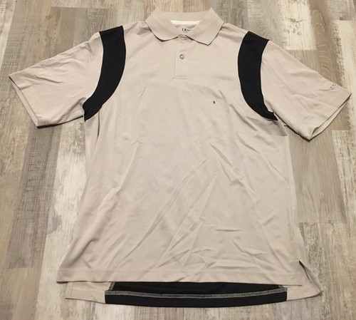 IZOD Golf Polo Shirt Mens Small Cool FX Short Sleeve Beige Black New Display - Picture 3 of 6