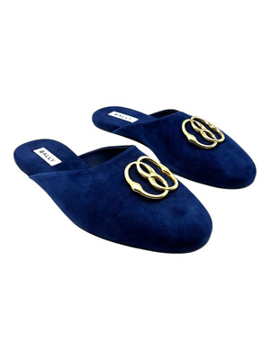 【23AW NEW】BALLY_men / GYLON ミュール / U505 MARINE 17 Blue Bally Gylon 6303993 Men's Marine Suede Leather Slippers MSRP