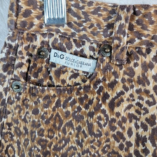 D&G Dolce & Gabbana Skirt Junior 4 Mini Leopard Print 5 Pocket Made In Italy - Picture 10 of 16