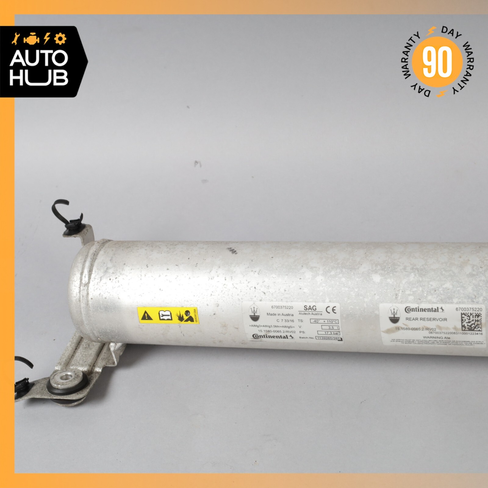 17-22 Maserati Levante M161 Rear Air Ride Suspension Reservoir Tank OEM 44k