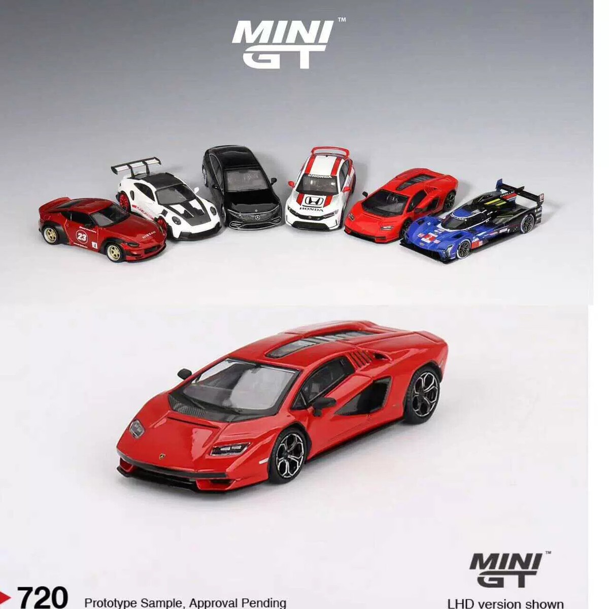 MINI GT 1:64 Lambo Countach LPI 800-4 Rosso Mars Diecast Model Car