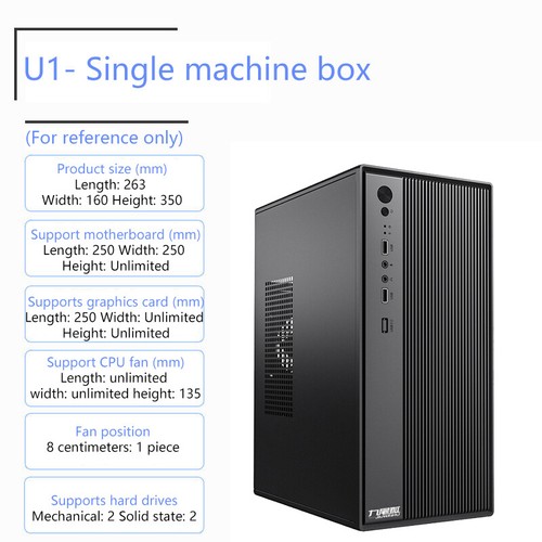 Mini Computer Case Desktop PC Tower For Micro-ATX/ITX Motherboard 250mm GPU - Bild 5 von 9