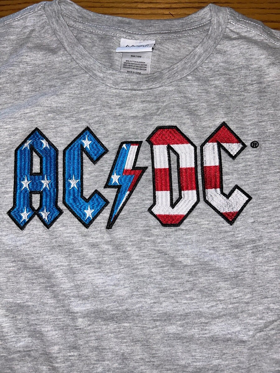 AC/DC MEN'S AMERICAN FLAG FREEZE SHORT SLEEVE SHIRT LARGE | eBay