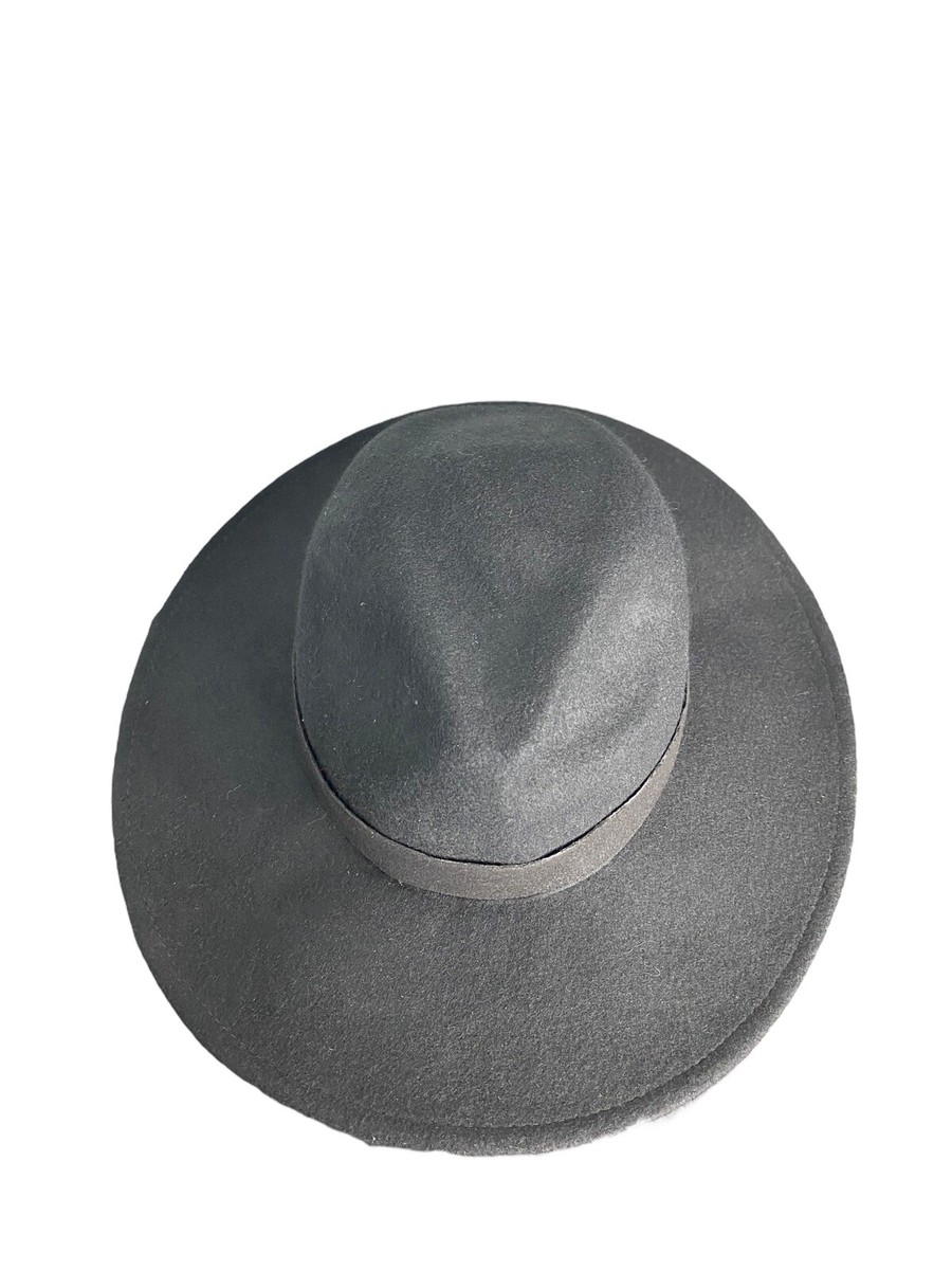 Free People Wool Felt Hat Wide Brim Black Womens Fedora  display picture 3