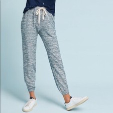 Anthropologie Women's Saturday Sunday Sancia Blue Marled Tweed Joggers Sz XS