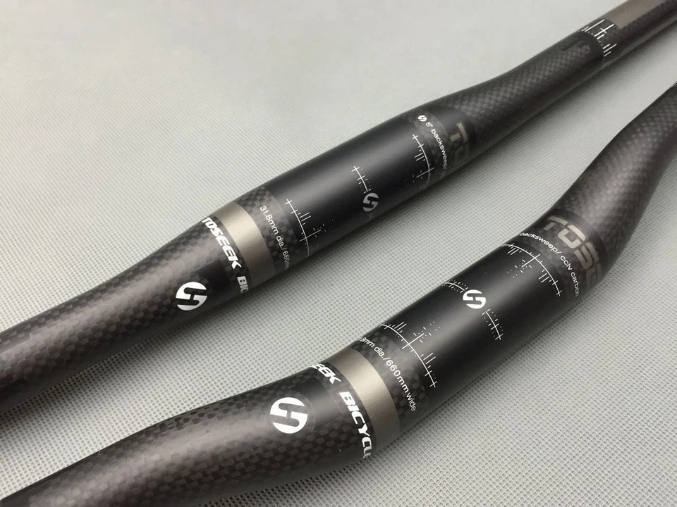 TOSEEK 3K Carbon Fiber Mountain Bike Flat Bar Riser Bar Handlebar 31.8*600-760mm - Image 4 of 4
