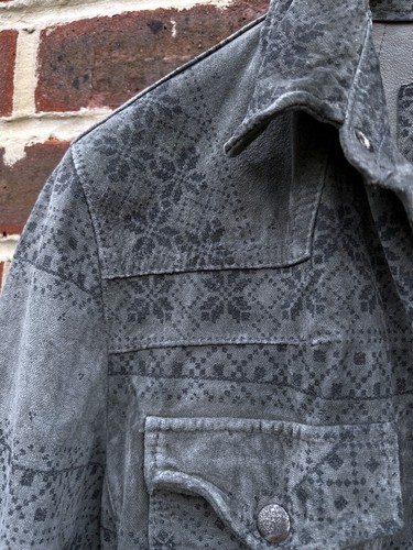 All Saints Mens OSLO Suede Shirt Jacket SMALL Leather Rock Biker AllSaints B250 - Picture 10 of 12
