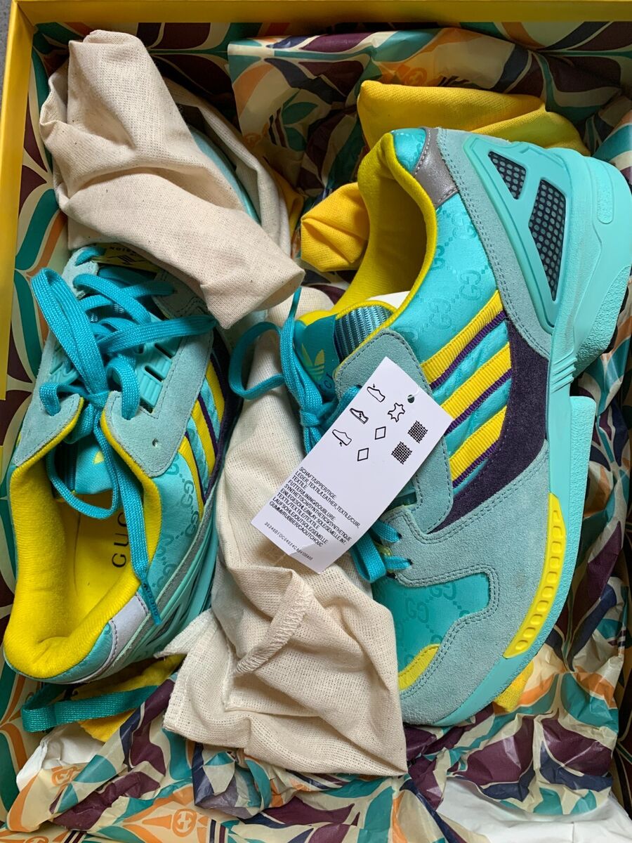 Size 8.5 - adidas Gucci x ZX 8000 Aqua GG Monogram for sale Size 8.5 - adidas Gucci x ZX 8000 Aqua GG Monogram for sale
