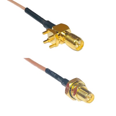 RG178 RP-SMA Female PCB Tall to RP-SMA Female O-Ring Coax RF Cable USA-Ship