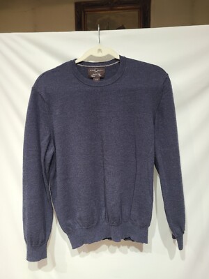 black brown 1826 Merino Wool sweater Sz XL Dark Navy Heather Crew Neck C  44