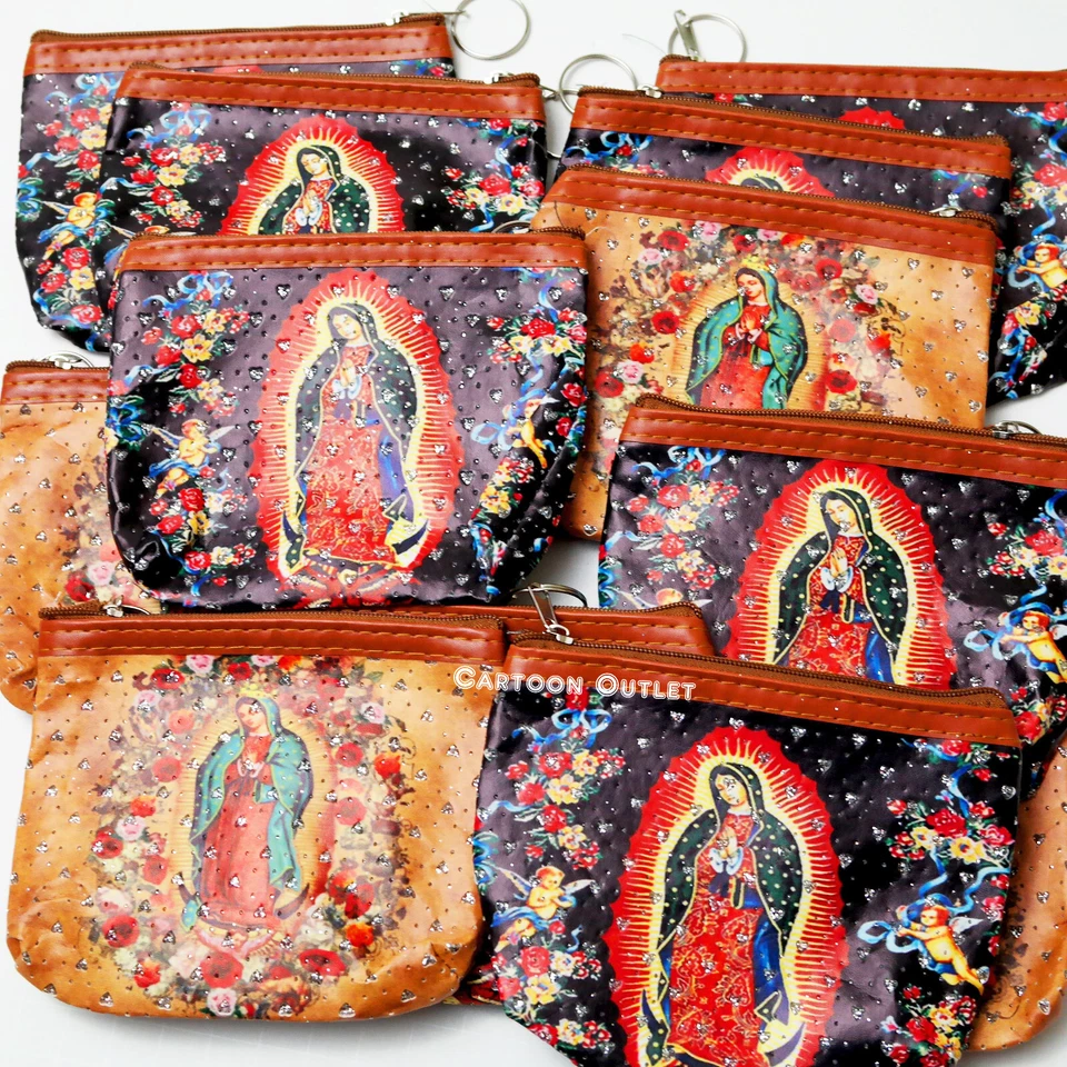 12 Virgen De Guadalupe Key Chain Coin Bag Recuerdos Baptism Communion Bautizo - Image 2 of 4