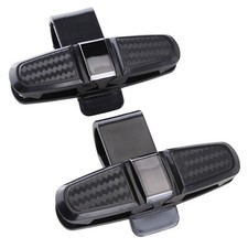2PCS Universal Sun Visor Glasses Holder Sunglasses Cards Clips for Cars Pickup