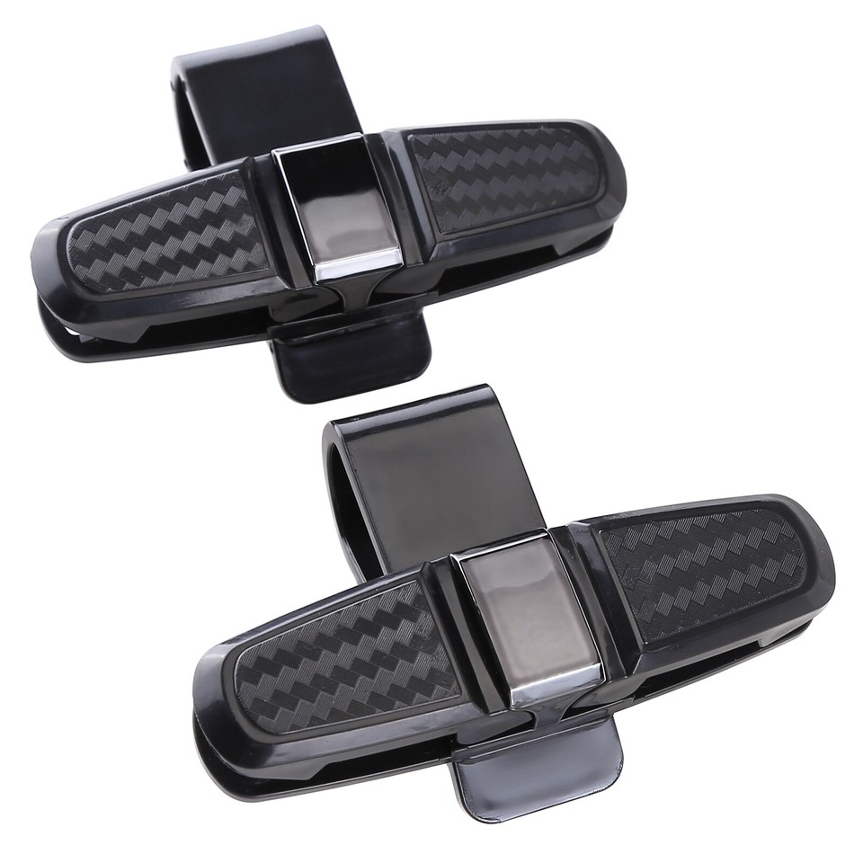 1305 agnetic Sunglasses Holder Bill Holder Clip Card Storage Clap Universal for Car Visor - Black - Car Accessory, Sunglass Clip