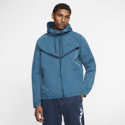 Nike Windrunner Jacket Mens Zip Blue Grey Loose Fit CJ4299 432 Size Small