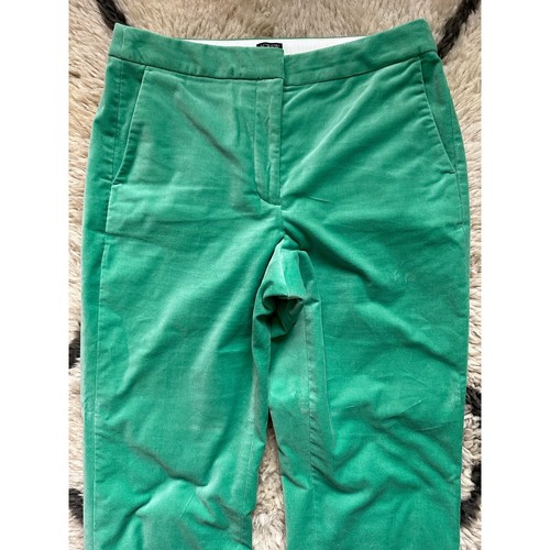 J. Crew Kate Straight-leg Pant in Stretch Velvet GREEN Size 8 - Picture 18 of 18