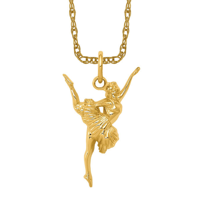 SAOLA Collana pantofole ballerine in oro giallo massiccio 14 kt