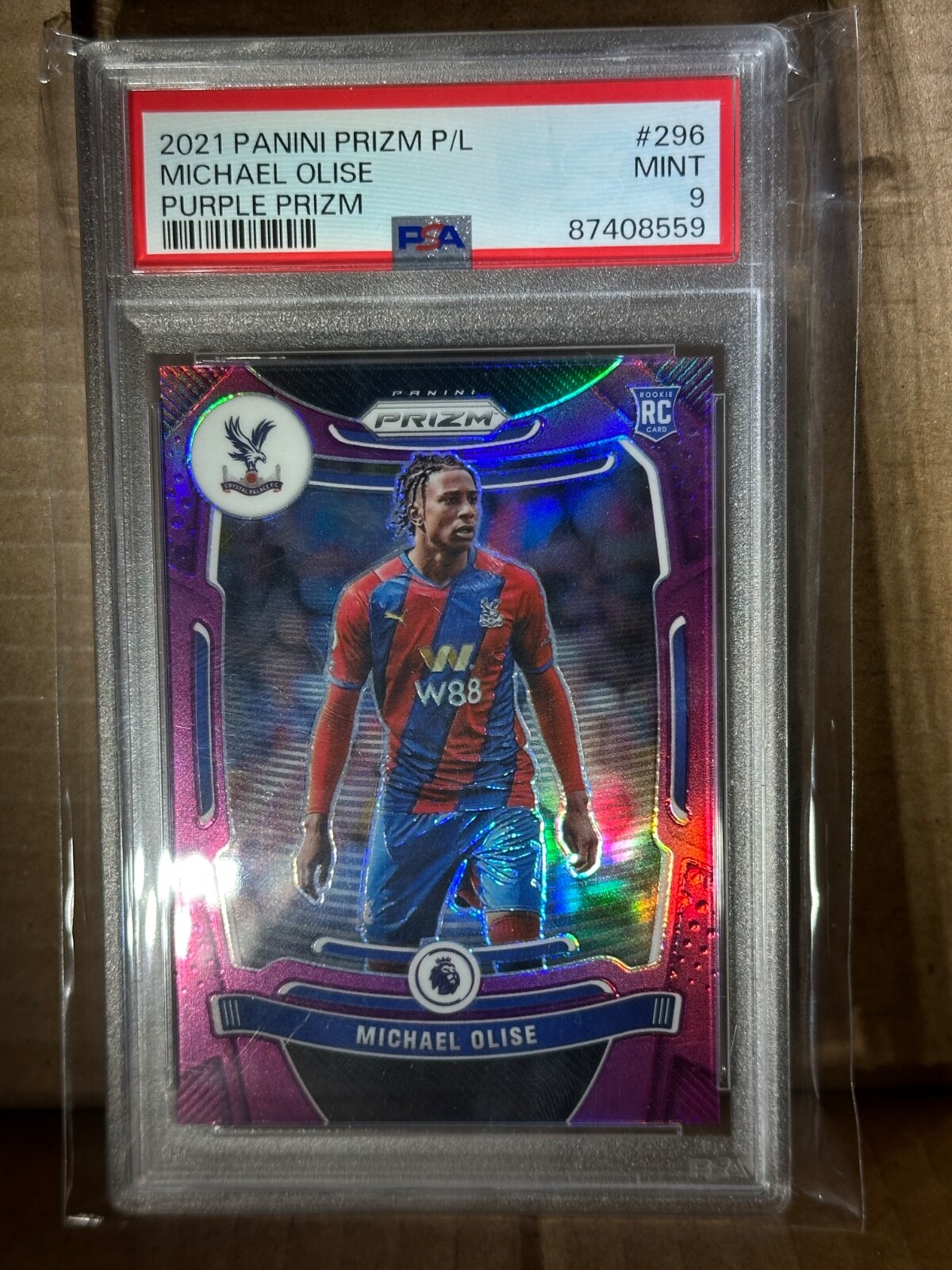 2021-22 Panini Prizm Premier League - Purple Prizm /99 #296 Michael Olise (RC)