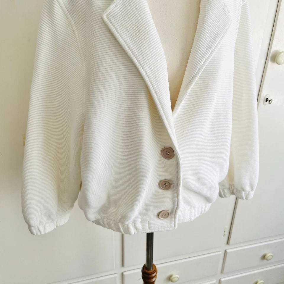 Original American Apparel Womens White Lightweight Jacket Cotton One Size Foto 3 de 4
