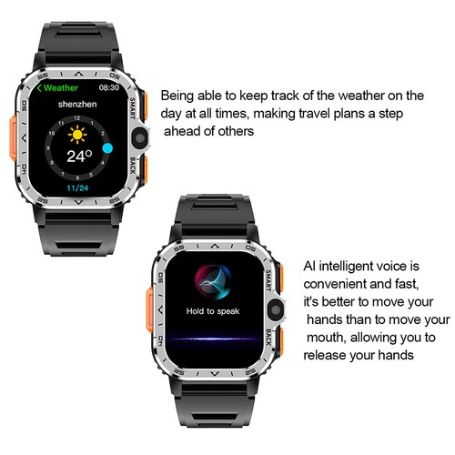 Smart Watch Military Men Sport Heart Rate Fitness Tracker GPS Wifi Wristwatch AU - Picture 11 of 15