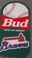 VTG 90's Budweiser Bud King of Beers MLB Tap Handle insert Atlanta Braves type 1