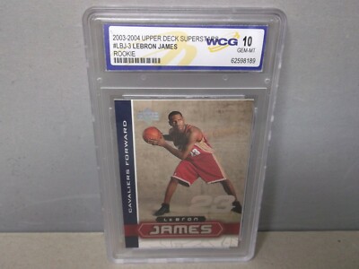 LeBron James Upper Deck 2003-04 Superstars Rookie card #LBJ-3 WCG Graded 10 Mint
