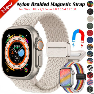 Magnet Nylon Armband Für Apple Watch Ultra 3 2 49mm Series 11 10 9 8 7 6 5 4 SE