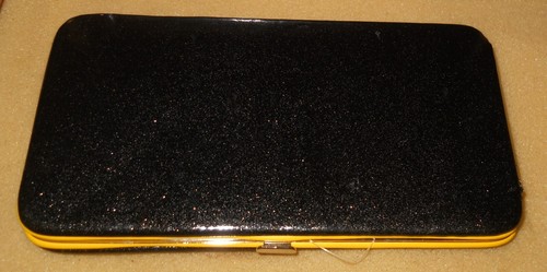 HOT TOPIC NWT SUPERMAN WALLET CREDIT CARD HOLDER~BLACK & GOLD - Picture 2 of 3