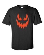 Pumpkin Scary Face Halloween Party Spooky Unisex Tee Shirt 334
