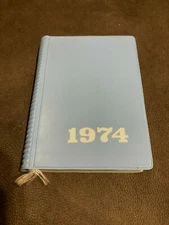 Russian Vintage Pocket Diary 1974 Happy New Year Day Planner Blue 5.9 x 4.3 inch