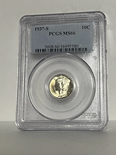 1937-S Mercury Dimes 10C PCGS MS66