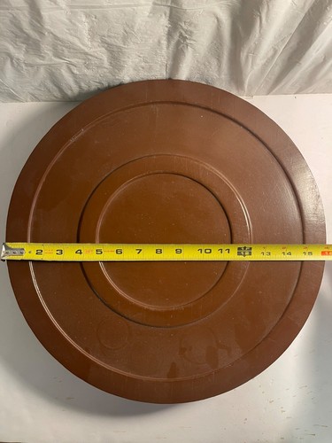 Vintage Handmade Spinning Brown Painted Wood Serving Tray w 4 Extendable Trays - Picture 4 of 6