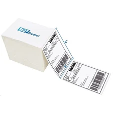 9527 Product Fanfold 4 x 6 Direct Thermal Labels White Perforated Shipping Label