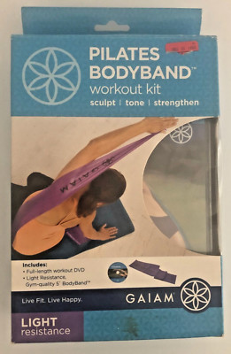 NEW Gaiam Pilates Workout Kit DVD 5  BodyBand Light Resistance Workout