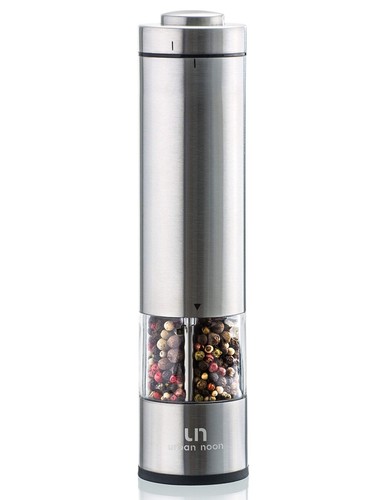 Electric Salt and Pepper Grinder - Battery Operated Stainless Steel Pepper Mill - Picture 2 of 9