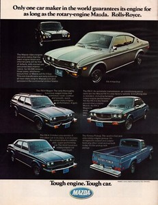 Mazda RX-4 Hardtop Tough Engine Tough Car Blue 1975 Vintage Print Ad-C-3.2
