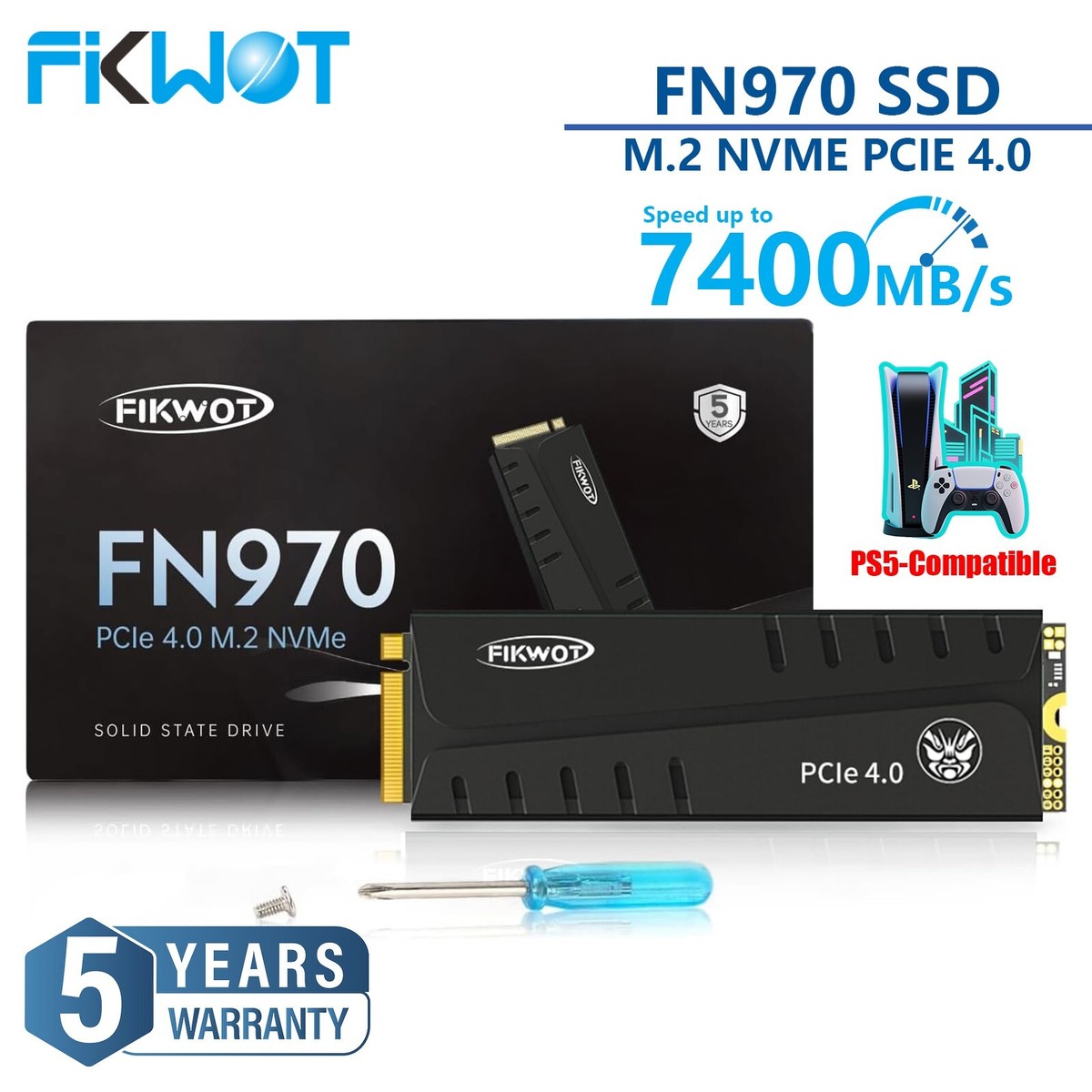 Fikwot 1TB SSD NVMe PCIe 4.0 PS5対応 高速 【公式通販】