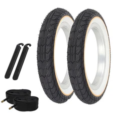 OG LOWRIDER BICYCLE 12" 1/2" x 2 1/4" YELLOW LINE SLICK II TIRES SET OF 6.