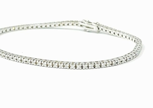Bracciale TENNIS diamanti 1.35 ct in oro bianco 18 kt - 8.3 grammi - 18 cm - Foto 3 di 10