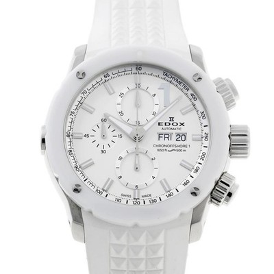 EDOX Chronoffshore 1 01122-3B1-BIN1-S Automatik weißes Zifferblatt Keramik He...