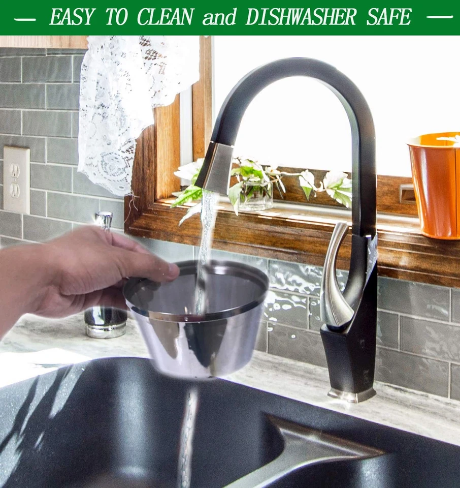 Cesta de filtros de café reutilizables de acero inoxidable 8 12 tazas resistente café permanente... Foto 2 de 4