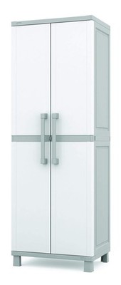 Keter Storage Cabinet with Doors and Shelves for Laundry Room, Garage, Bathro...
