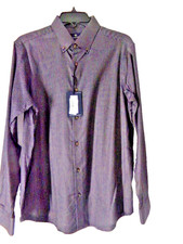 HART SCHAFFNER MARX Shirt Medium blue gray Cotton long sleeve woven fabric NWT