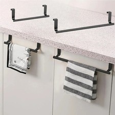 Over Cabinet Door Towel Rack Bar Hook Kitchen Storage Bathroom Shelf Holder