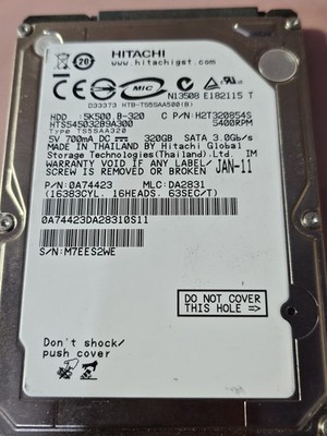 Hitachi 5K500 B-320 HTS545032B9A300 HDD 320GB SATA 2.5'' Hard Drive