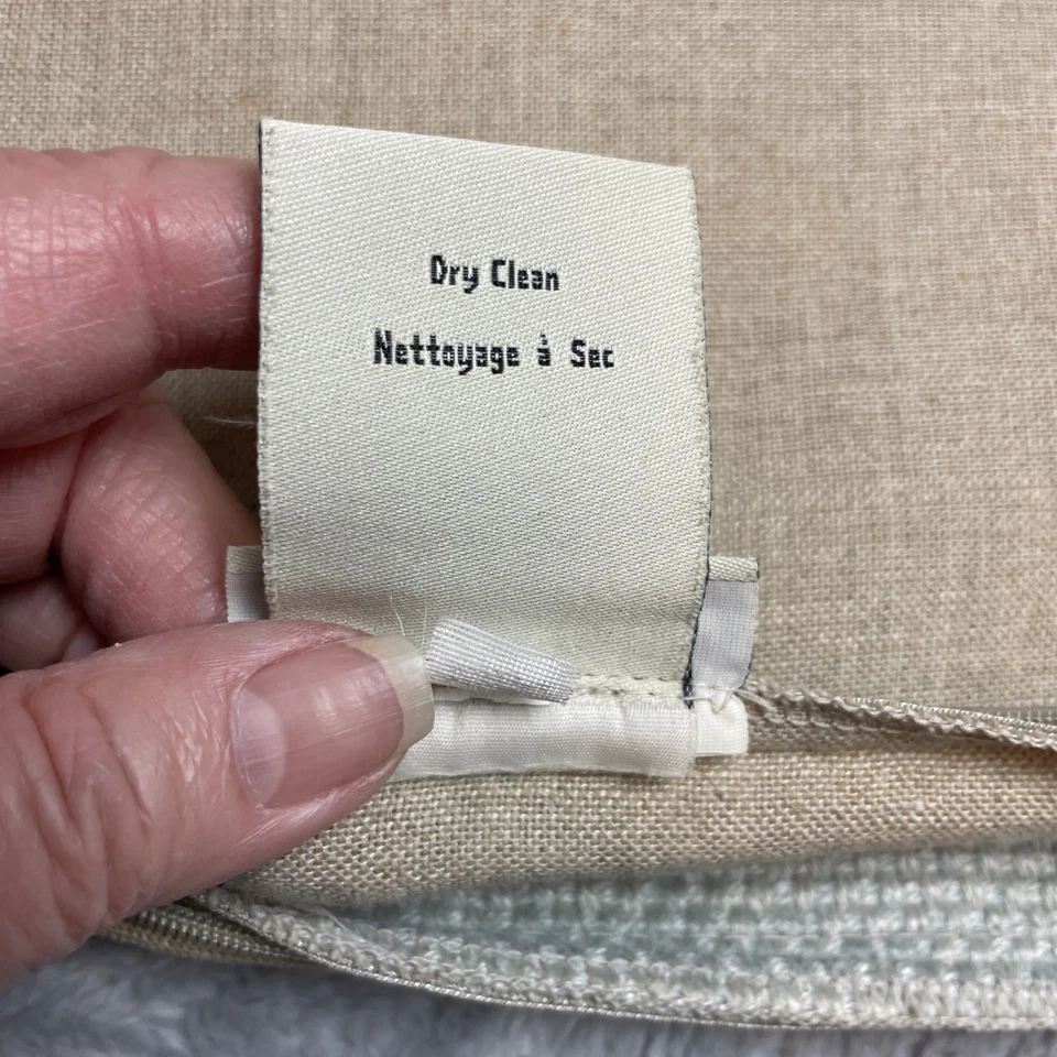 Pottery Barn Pillow Cover Square 20x20 Seagrass Linen Textured Zipper Neutral - Image 4 of 4