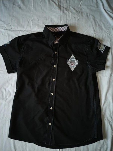 Men Polo Jeans Shirt Black Cotton 40 /L / 48