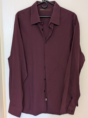 Perry Ellis Herren Hemd Oxford Dress Shirt Langarm Gr. XXL Burgund