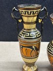 VASES HAND PAINTED 5" & 6" MARKED ON BOTTOM HAND MADE IN GREECE VINTAGE — photo 3